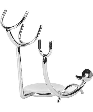 Qanyegn Shaving Brush Soap Bowl Stand - Galvanized Metal Manual Brush Stand for Men | Perfect Gift for Friends & Husbands - Buy Online on GoSupps.com