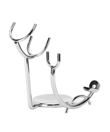 Premium Hand Shaving Brush Set with Soap Dish & Electroplated Metal Stand - Multifunctional Solid Holder for Ultimate Grooming Experience - Buy Online on GoSupps.com