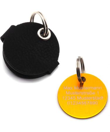 Customizable Dog Brand Pocket with Push Button Engraving | Synthetic Leather | 30mm in Blue Black Red Yellow | Perfect for Tax Brands - Buy Online on GoSupps.com