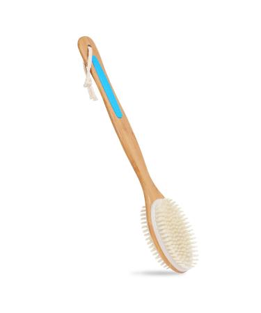 Jekayla Back Scrubber for Shower with Long Handle  Body Exfoliator  Shower Brush for Wet or Dry  Back Brush for Men and Women  Exfoliating Body with Soft Scrub and Stiff Bristles  Blue