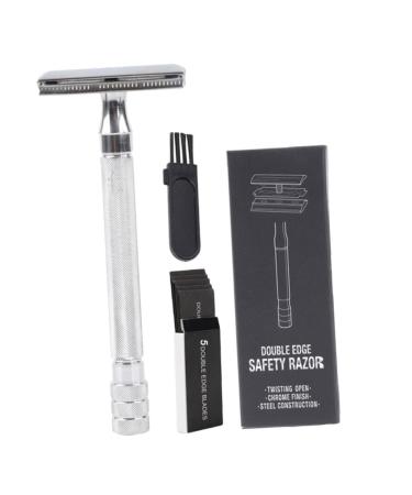 MAGICLULU 1 Set Manual Shaver Stainless Steel Razor Eyebrows Razor Double-edged Shaver Metal Handle Razor Trimmer Facial Shaver Manual Shaving Cutter Beard Hair Clipper Old Style Shaver Face