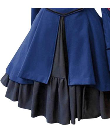 Vintage Princess Court Patchwork Gothic Dress Fashion Women Collar Women's Dress Gothic Clothing for Juniors Blue 4X-Large - Buy Online on GoSupps.com