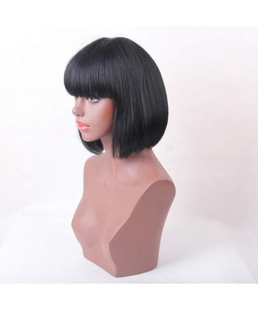 Buy Short Black Bob Wig for Women | Synthetic Brazilian Straight & Curly Cosplay Hair - Perfect for Parties & Retro Styles (50s 60s 70s 80s) - Buy Online on GoSupps.com