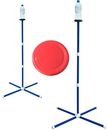 Giggle N Go Yard Games for Adults and Kids - Outdoor Polish Horseshoes Game Set for Backyard and Lawn with Frisbee, Bottle Stands, Poles and Storage Bag