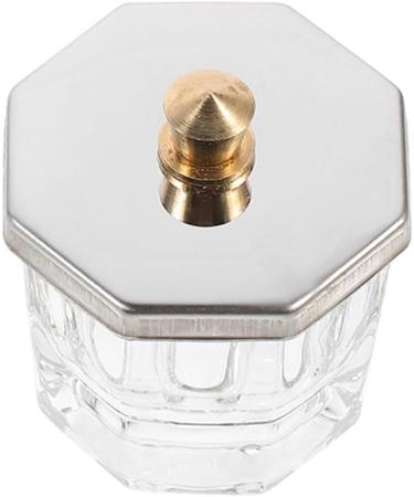 PATKAW Mini Dappen Dish for Nail Acrylic Powder Nail Dappen Dish Glass Nail Dish Cup Nail Liquid Holder Manicure Nail Cup with Metal Lid - Buy Online on GoSupps.com
