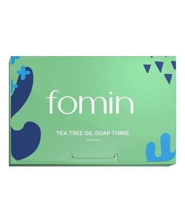FOMIN - Antibacterial Paper Soap Sheets for Hand Washing - Portable Travel Soap Sheets Dissolvable Camping Mini Soap Portable Soap Sheets (Tea Tree (Single Pack))