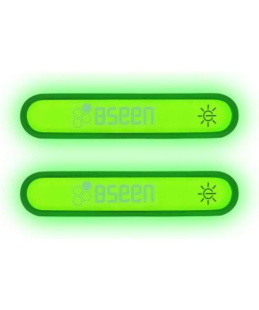 BSEEN 2 Pack LED Armbands for Running - Glow in The Dark Safety Running Gear LED Bracelet Sports Wristbands Citron Yellow - Buy Online on GoSupps.com