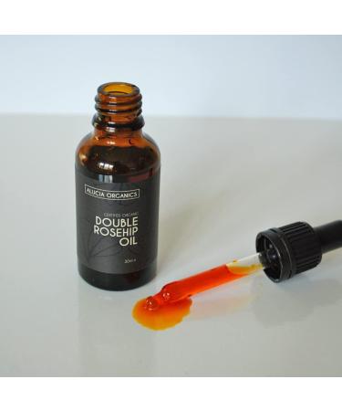Alucia Organics Certified Organic Double Rosehip Oil 30ml - Pure Natural Organic Face Oil for Sensitive Skin Fine Lines Wrinkles Sun Burn Stretch Marks Scars Damaged Skin - Buy Online on GoSupps.com