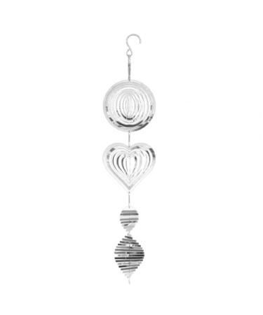 Chimes Bird Deterrents for Outside Reflective 3D Metal Hanging Wind Spinners with 360 Rotating Hook Mirror Surface Bird Scare Devices 3 Panel Wind Spinner