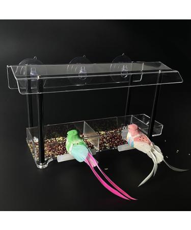 FGXY Window Bird Feeder, Birds House Balcony for Outdoor with Strong Suction Cups Drinking Water Sink Bird Watching Clear Bird Feeder for Window for Wild Bird Small Bird - Buy Online on GoSupps.com