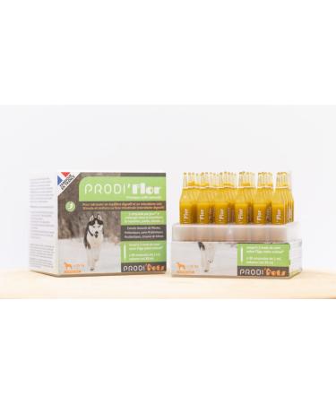 PRODI'PETS Digestive balance and strengthened immunity - Food supplement - Natural active ingredients - Para-probiotics plant extracts - 30 ampoules - 1 month treatment - PRODI'FLOR Dog 110 g