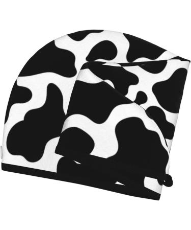Buy Cow Print Microfiber Hair Towel | Soft Absorbent Quick Dry Wrap for Long Curly Hair - Buy Online on GoSupps.com