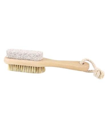 Pumice and bristle brush with long handle peeling pedicure double-sided 1pc 1 piece (1 pack)