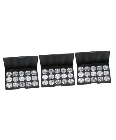 FOYTOKI 3pcs 15 Eyeshadow Palette Travel Makeup Case Empty Cosmetic Case Cosmetic Cases for Traveling Silver