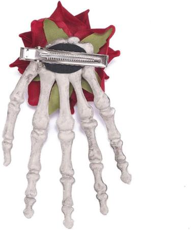 Skeleton Hands Hair Clip Halloween Rose Skull Barrette Zombie Punk Rock Hair Clip for Women Girls (15x8. 5cm) for Halloween Costumes - Buy Online on GoSupps.com