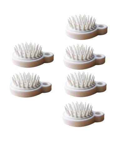 Frcolor 6 STK Massage Shampoo brush scrubbing hair shampoo brush Luffa back scrubber handle handles for vehicles hair wash hair washer comb meridian brush white scalp