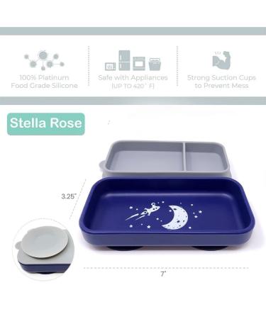 Stella Rose Suction-Go-Bowl Dip-It Edition | Compact Toddler Suction Dish | 100% Food Grade Silicone | Blue - Buy Online on GoSupps.com
