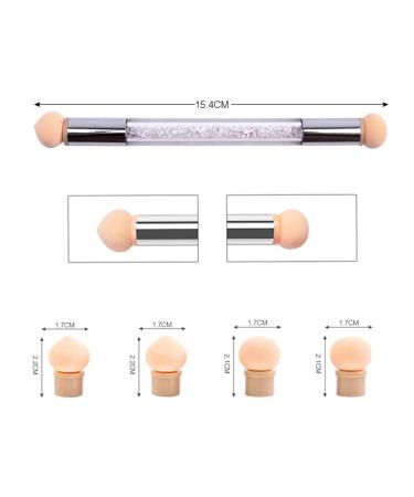 Double Head Nail Art Sponge Brush Applicator 4 Replacement Heads for Ombre Designs | UV Gel & False Nail Rendering Tools - Buy Online on GoSupps.com