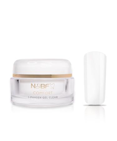 N&BF UV+LED 1-phase gel Comfort Line clear |15ml high-quality professional 3-in1 gel |Professional all -rounder nail gel for primer structure and sealing |Made in Germany 15 ml (1 Pack)