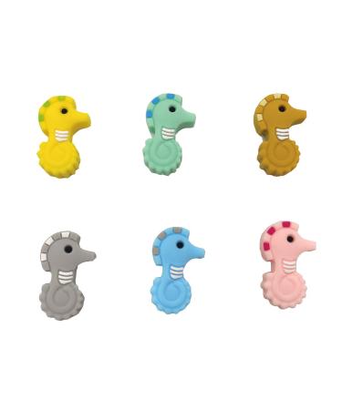 Mini Cute Silicone Hippocampus Beads for DIY Mom Necklace Making - 6pcs (Mix Color) - Buy Online on GoSupps.com