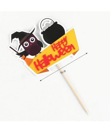 Halloween 9PCS Cake Decoration Set with Cartoon Ghosts & Pumpkins Cute Party Paper Supplies - Buy Online on GoSupps.com