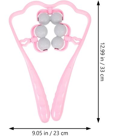 Healvian Neck Massage Roller - Shiatsu Deep Tissue Trigger Point Relief | Manual Self Muscle Massage Device for Neck & Shoulders - Pink - Buy Online on GoSupps.com