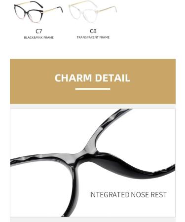 SERONI Metal Temples Tr90 Cat Eye Blue Light Blocking Glasses for Women & Men - Anti UV Ray Computer & Reading Glasses 62mm Pink - Buy Online on GoSupps.com