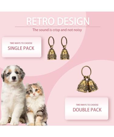 Copper Bell for Small Pet Collar 0.7 inch Bell for Cats and Little Dogs Collar Bell TrackerNoise NOT Loud Come with Silver Pet Anti-Lost ID Pendant Tags (2Set) - Buy Online on GoSupps.com