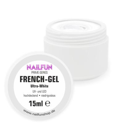 NAILFUN Frenchgel ULTRA WHITE 15ml - high coverage - low viscosity - UV and LED gel nail gel HQ-Prime-Series 1x 15ml