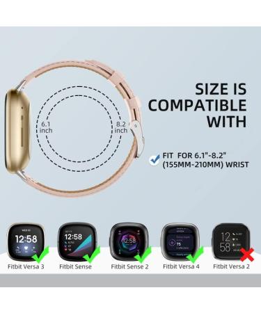 Dirrelo Real Leather Bracelet for Fitbit Versa 3 & 4 - Stylish Replacement Strap for Men & Women - Pink Scythe Bracelet Compatible - Buy Online on GoSupps.com