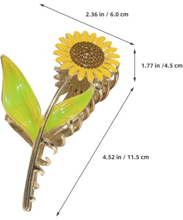 Healeved Sunflower Hair Claw Clip Non-Slip Hair Styling Claw Clips Flower Shaped Claw Clips for Women Girls Thin and Thick Hair - Buy Online on GoSupps.com