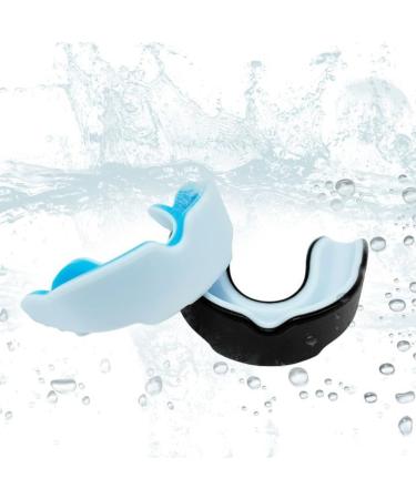 Xnivuis Sports Tooth Protection - 2 Pack Mouthguards for Kids & Adults - Ideal for Boxing Rugby Martial Arts Hockey - Includes Portable Hygiene Box - Black & White White & Blue - Buy Online on GoSupps.com