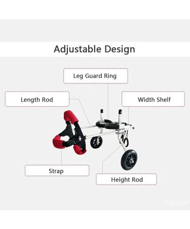Dog Wheelchair Pet Wheelchair for Handicapped Lightweight Adjustable Wheelchair for Back Legs for Small Medium Large 2-Wheel Red XS(Widened) - Buy Online on GoSupps.com
