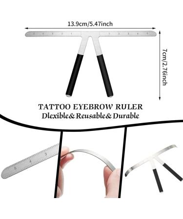 Zerthaus Eyebrow Ruler 3 Point Positioning Ruler Golden Ratio Eyebrow Measuring Ruler-Silver - Buy Online on GoSupps.com