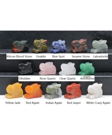 MuYu Art 10PCS Crystal Stone Rabbit Sculpture Statue Healing Crystal Stone Decor Reiki Gemstone Animal Figurine Rabbits Figurines Crafts 1" - Buy Online on GoSupps.com