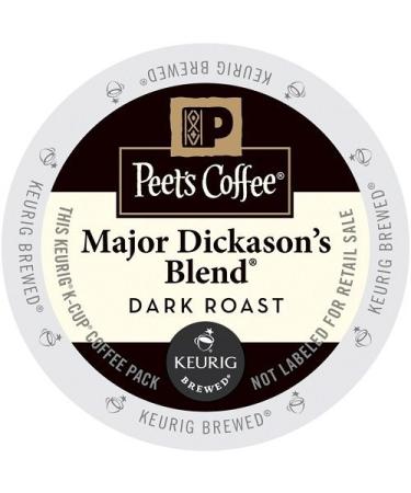 Peet's Coffee Major Dickason's Blend Dark Roast 2 Box (75 K-Cups)