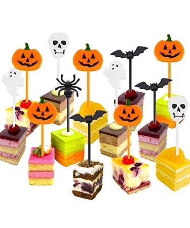 Tatuo Plastic Halloween Picks Halloween Cupcake Topper Picks Ghost Decor for Kids Birthday Party Themed Party (50) - Buy Online on GoSupps.com