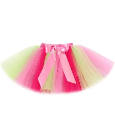 FYMNSI Baby Girl 1st Birthday Outfit - Flower Printed Short Sleeve Romper, Tutu Skirt, Crown Headband 3pcs Set - 1 Year Yellow + Pink - Buy Online on GoSupps.com