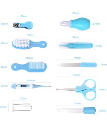 Joyeee Baby Grooming Kit 10PCS Newborn Care Set with Scissors & Finger Puppet - Blue | Portable Nursery Infants Kit for Travel & Home Use - Buy Online on GoSupps.com