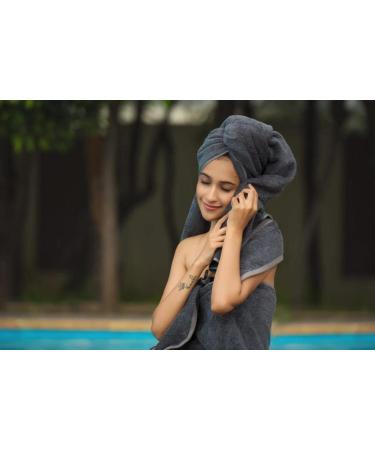 Ariv Towels - Premium Bamboo Cotton Bath Towels Set | Ultra Absorbent, Soft Feel, Quick Drying | 30 X 52 | Grey | Set of 4 - Buy Online on GoSupps.com