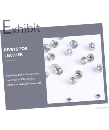 STOBOK 200 Sets Diamond Stud Rivets Decor Silver Studs Rivets for Leather Handmade Rivets Metal Accessories 0.8X0.8X1CM As Shown - Buy Online on GoSupps.com