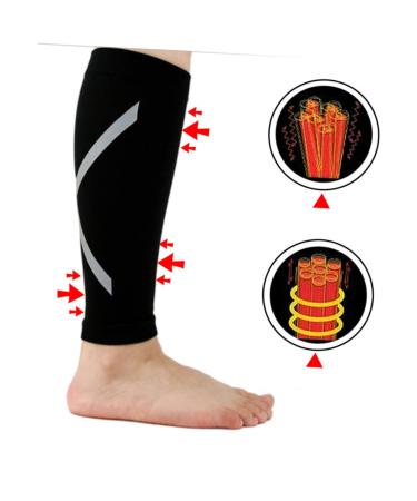 Mobestech Compression Socks - Calf Sleeves for Football & Night Runs | Large Black - Buy Online on GoSupps.com