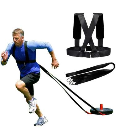 PHILISENMALL Tire Pulling Harness Fitness Resistance Bands Adjustable Padded Shoulder Strap for Strength Speed Agility Training Default - Buy Online on GoSupps.com
