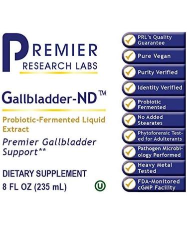 Premier Research Labs Gallbladder-ND | Artichoke, Cinnamon, Turmeric & Beet Root Blend | Supports Gallbladder Health | Probiotic-Fermented Liquid Extract | 8 fl oz - Buy Online on GoSupps.com