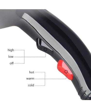 Hair Dryer Powerful Salon Blow Dryer AC Motor Professional Hair Dryer 2300W Negative Ionic Hairdryer with 3 Heat 2 Speed Cool Shot Setting 2 Concentrators 2.35m Long Cable Low Noise Black Small - Buy Online on GoSupps.com