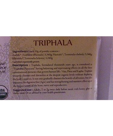 Certified Organic Triphala Powder 250g - Detoxification Blend of Amalaki, Haritaki & Vibhitaki | Pure Organic Herbs - Buy Online on GoSupps.com