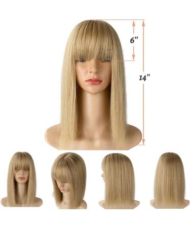 14" Synthetic Hair Topper Wiglet Hair Enhancer with Straight Bangs 3 Clips in Straight Hair Extensions Hair Closure Piece Hairpieces for Women Strawberry Blonde mixed Bleach Blonde 14INCH/35CM Strawberry Blonde mixed Bleach Blonde - Buy Online on GoSupps.com