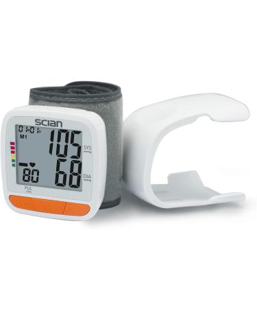 Scian Automatic Wrist Blood Pressure Monitor | Large LCD Display, Adjustable Cuff | 2 Users, 180 Memory | Home Use - White - Buy Online on GoSupps.com