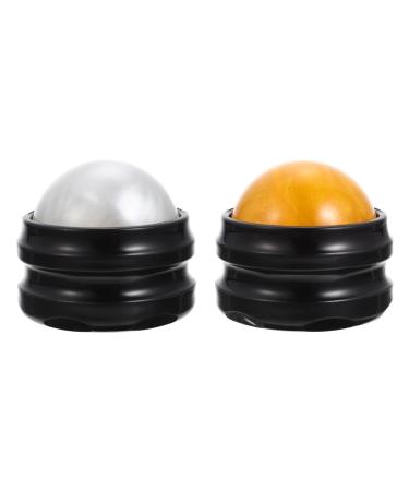 Lurrose 2st roller ball portable massage balls foot massage balls Handled Self-massage manual roller mini muscle massage devices muscle roller fitness massage accessories PP cervical spine