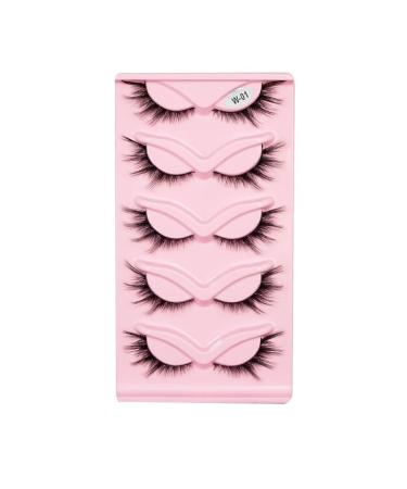 5 Pairs Exaggerated Curly False Eyelashes - Slanted Flying & Elongated Fox Shape - W-01 | International Shipping - Buy Online on GoSupps.com